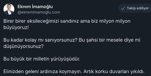 İlk paylaşım Ekrem İmamoğlu'nun Bluesky hesabından geldi.