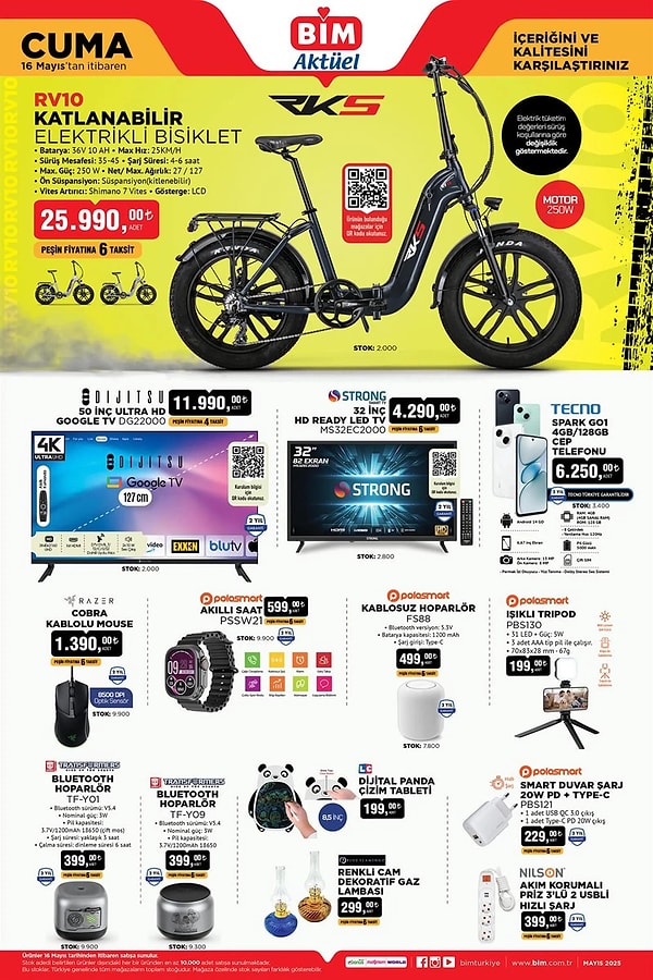 RKS RV10 Katlanabilir Elektrikli Bisiklet 25.990 TL