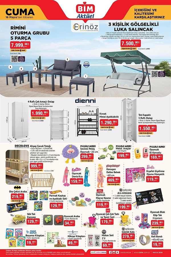Erinöz 5 Parça Mini Oturma Grubu 7.999 TL