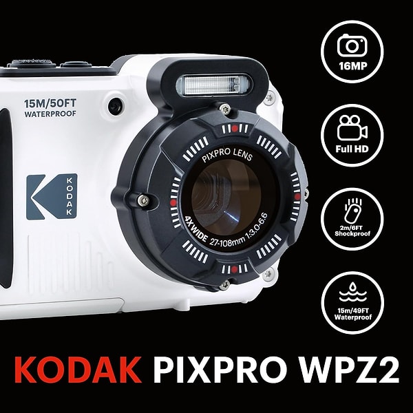 Kodak Pixpro WPZ2/4x Yakınlaştırma Su Altı Fotoğraf Makinesi