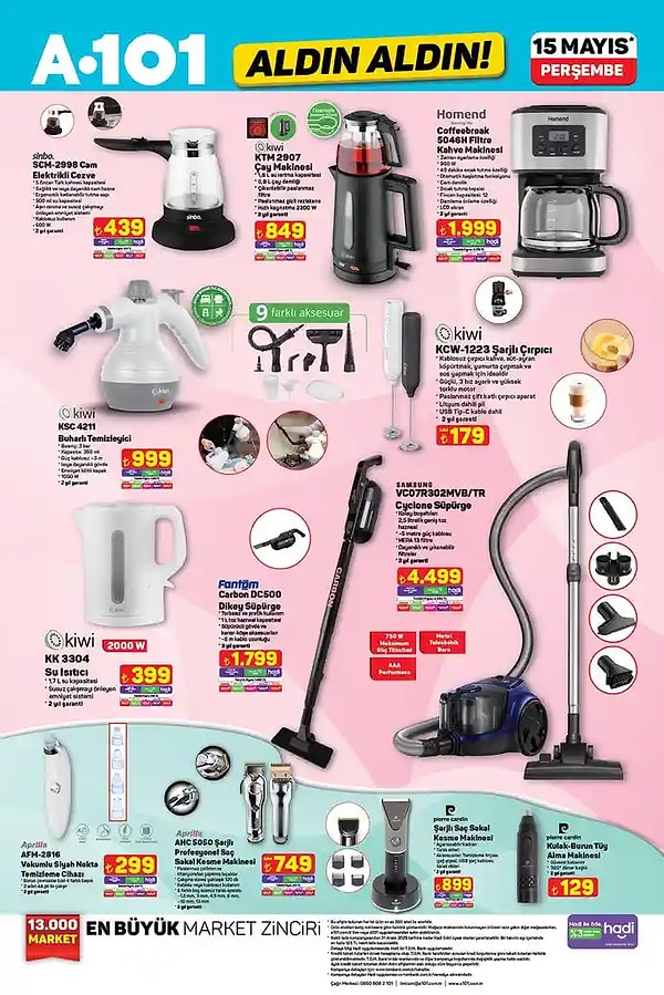 Sinbo Cam Elektrikli Cezve 439 TL