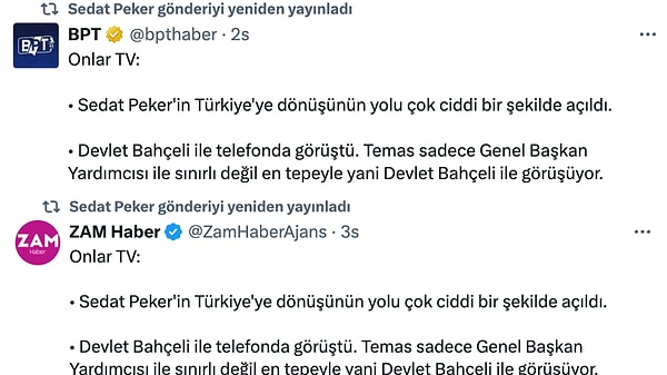 Sedat Peker dönecek mi? "Devlet Bahçeli ile görüştü" iddialarını art arda paylaştı. Görseli