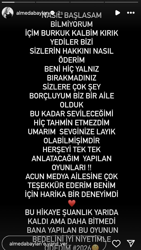 İşte Almeda'nın ilk paylaşımları: Görseli