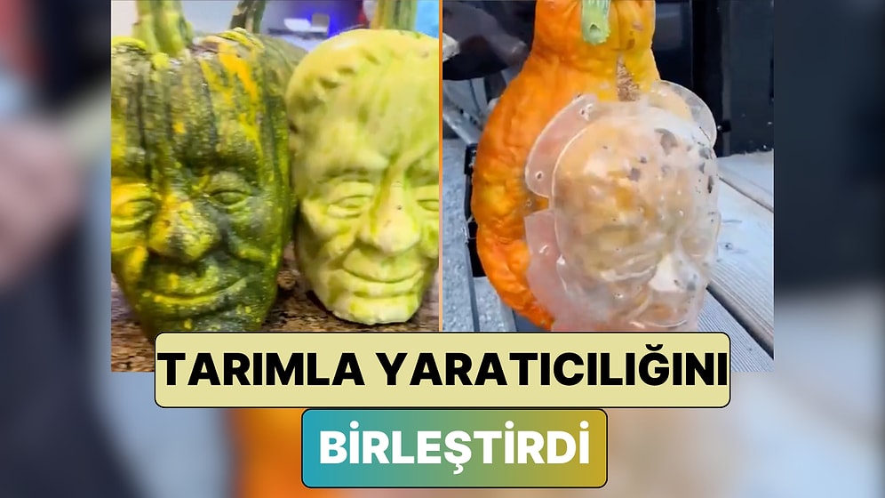 Bir Çiftçi Tarım ile Yaratıcılığını Birleştirerek İnsan Yüzü Şeklinde Kabaklar Üretti
