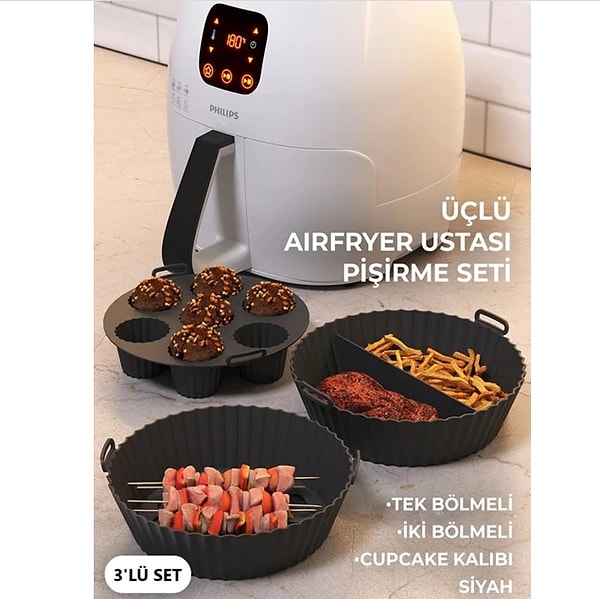 12. HYD Airfryer Silikon Pişirme Seti