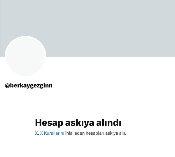 Berkay Gezgin'in X Hesabı Askıya Alındı