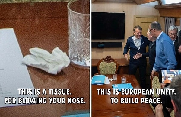 “Bu peçete, burun silmek için”