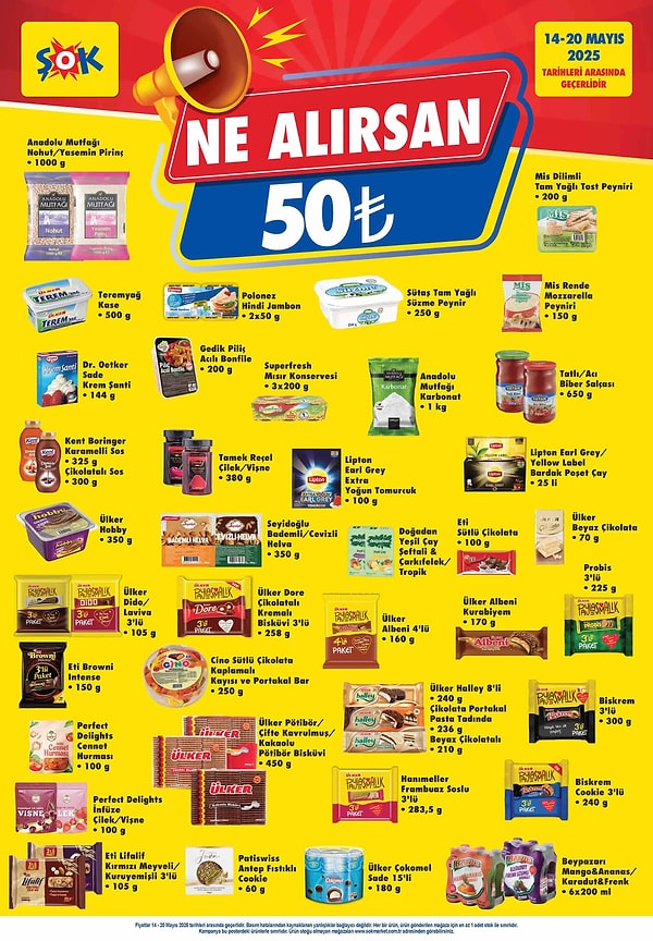 Ne alırsan 50 TL ürünleri
