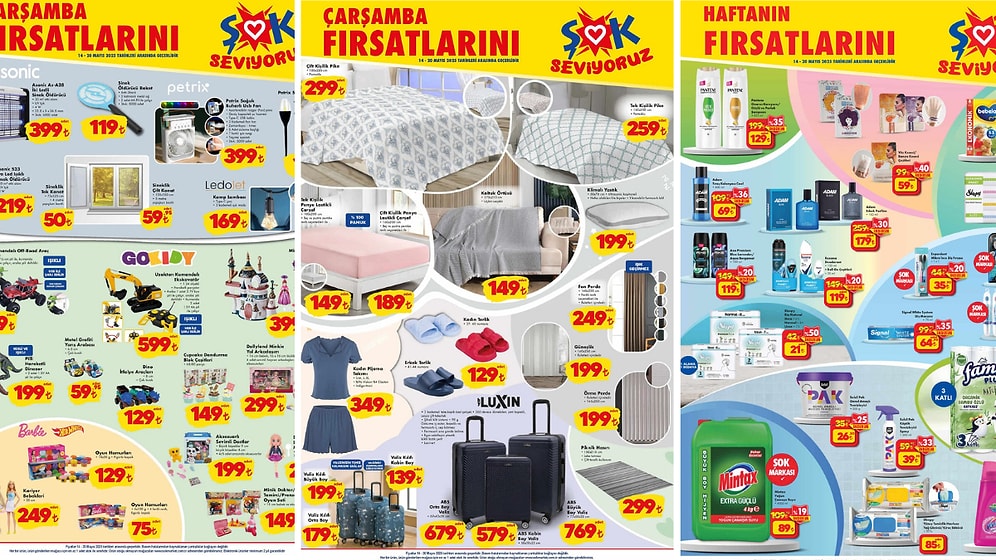 ŞOK'a Üçlü Valiz Seti Geliyor! 14 Mayıs 2025 ŞOK Aktüel Ürünler Kataloğu
