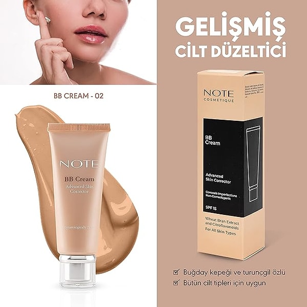 Note BB Cream Nemlendirici Etkili Doğal Kapatıcı SPF 15