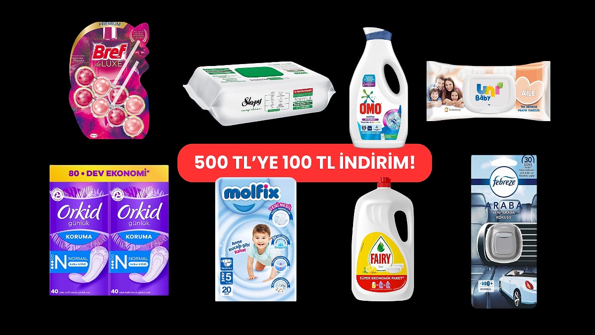 Amazon Fırsatları Devam Ediyor! Temizlik, Ev ve Bebek Bakım 500 TL&apos;ye 100 TL İndirim