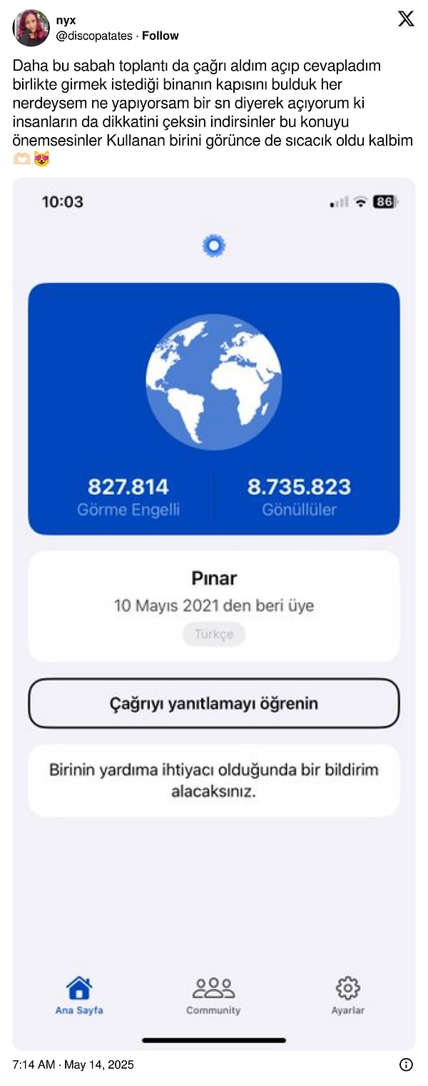 Bu arada uygulamayı kullanan binlerce kişi de hissettikleri güzel duyguları paylaştı. 👇