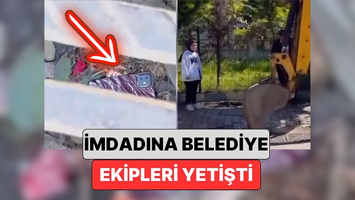 Telefonunu Mazgala Düşüren Gencin İmdadına Belediye Ekipleri Yetişti