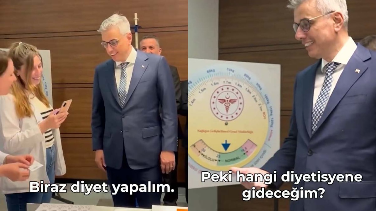 Vücut Kitle İndeksini Ölçtüren Sağlık Bakanı&apos;na Tartıda Sürpriz: ‘Biraz’ Diyet Yapması Gerektiğini Öğrendi