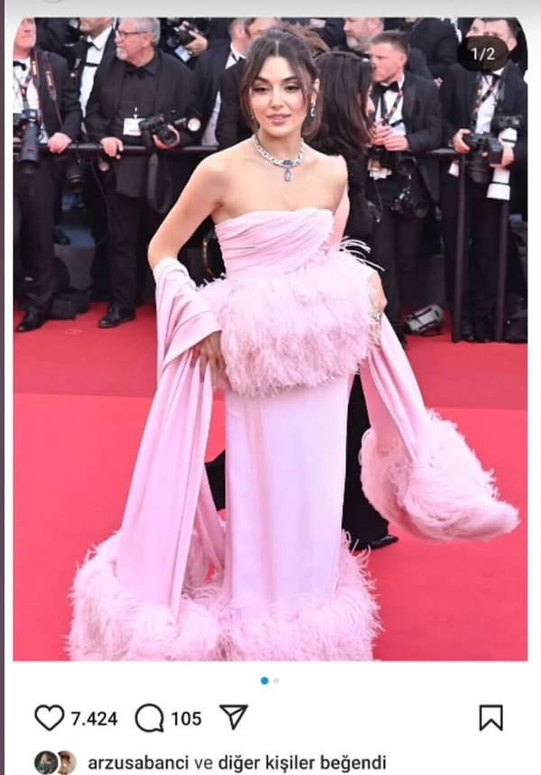 Hande Erçel’in Cannes çıkartmasının ardından müstakbel kaynanası Arzu Sabancı'dan gelen beğeni ise Nazlı Sabancı'nın pabucunun dama atıldığını düşündürdü.