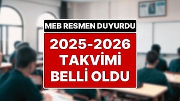Milli Eğitim Bakanlığının (MEB) 2025-2026 eğitim öğretim yılı çalışma takvimine göre, yeni eğitim öğretim yılı 8 Eylül'de başlayacak, 26 Haziran 2026'da sona erecek.