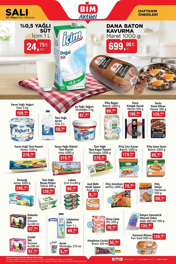 İçim %0,5 Yağlı Süt 1 Litre 24.75 TL Görseli