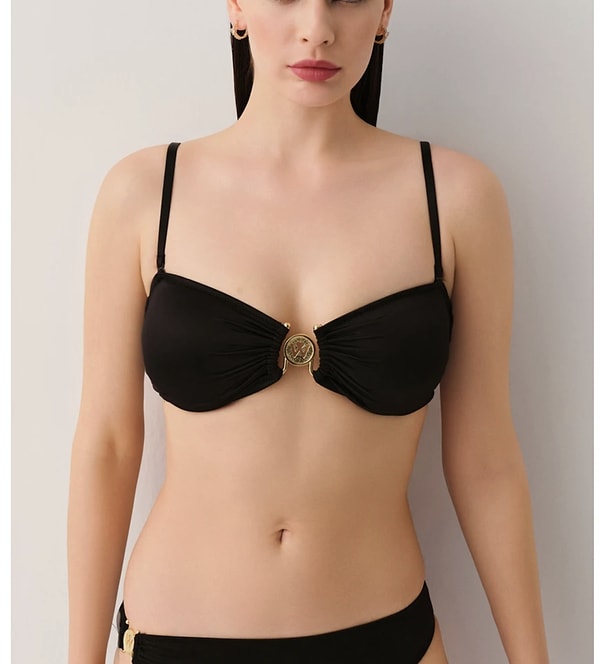 Suwen Noir W Aksesuarlı Detaylı Bikini Üst