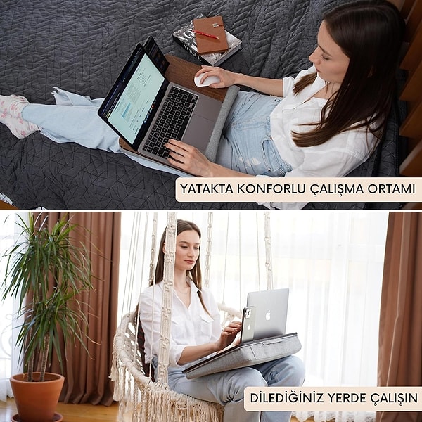 Vigo Wood - LS011 Minderli Laptop Sehpası