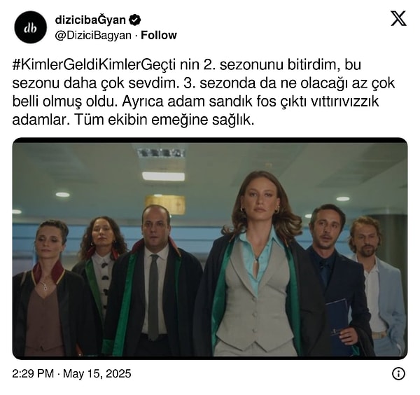 Sosyal medyadan ikinci sezona onlarca yorum geldi,