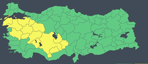 Meteorolojiden 15 kente sarı kodlu uyarı geldi. Görseli