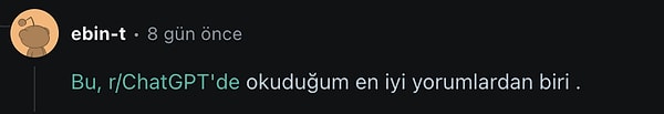 ChatGPT'nin cevabına gelen yorumlar ise kullanıcılardan tam not aldı: