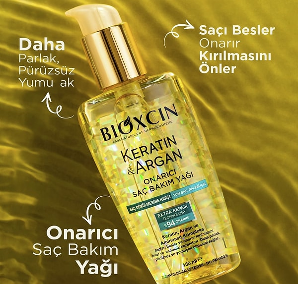 Bioxcin Keratin & Argan Onarıcı Saç Bakım Yağı Görseli