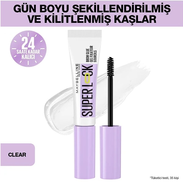 10. Maybelline New York Super Lock Brow Glue Kaş Sabitleyici Maskara - Şeffaf