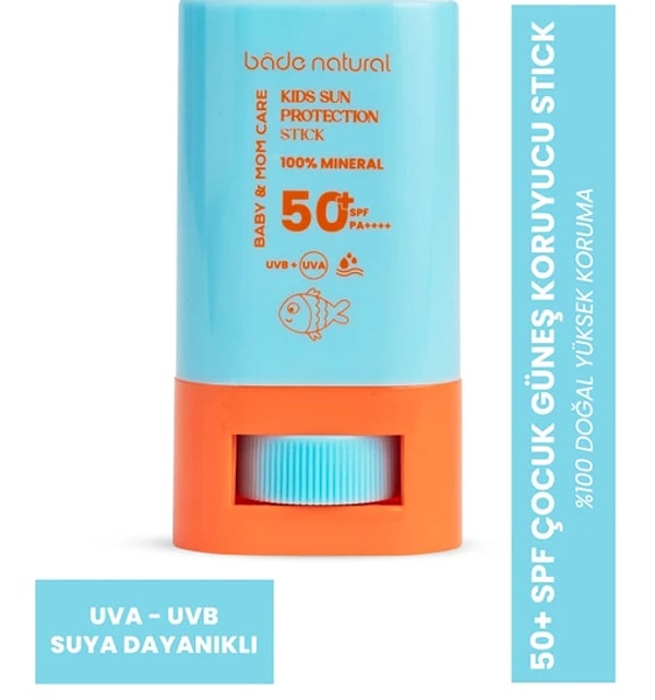 11. Bade Natural Çocuk Güneş Koruyucu Stick - %100 Doğal ve Mineral Filtreli