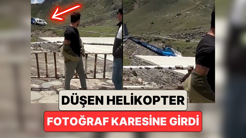 Hindistan'da Düşen Bir Helikopter Tesadüfen O Sırada Fotoğraf Çekilen İki Kişinin Kamerasına Yansıdı