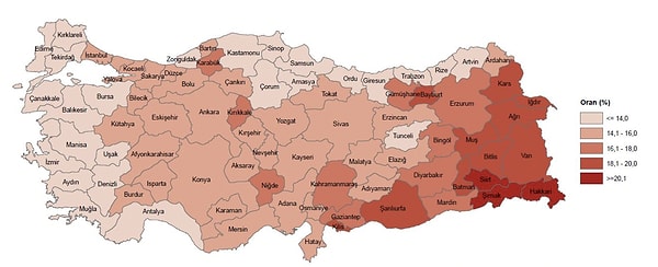 Genç nüfus oranının en yüksek olduğu il Hakkari oldu. En düşük olduğu il ise Balıkesir olarak açıklandı.