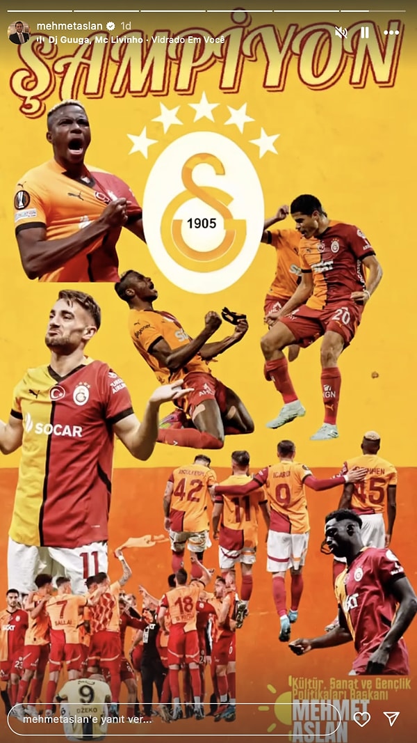 Hazırsanız gelin, kimler Galatasaraylıydı hatırlayalım ve şampiyonluğu nasıl kutladılar beraber görelim; Mehmet Aslan