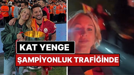 Mertens’in Eşi Kat Kerkhofs, Galatasaray'ın Şampiyonluğunu Kutlamak İçin İstanbul Trafiğini Yürüyerek Aştı