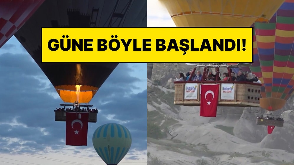 Kapadokya’da 19 Mayıs’a Özel Bütün Balonlar Türk Bayrakları ve Atatürk Fotoğraflarıyla Süslendi!