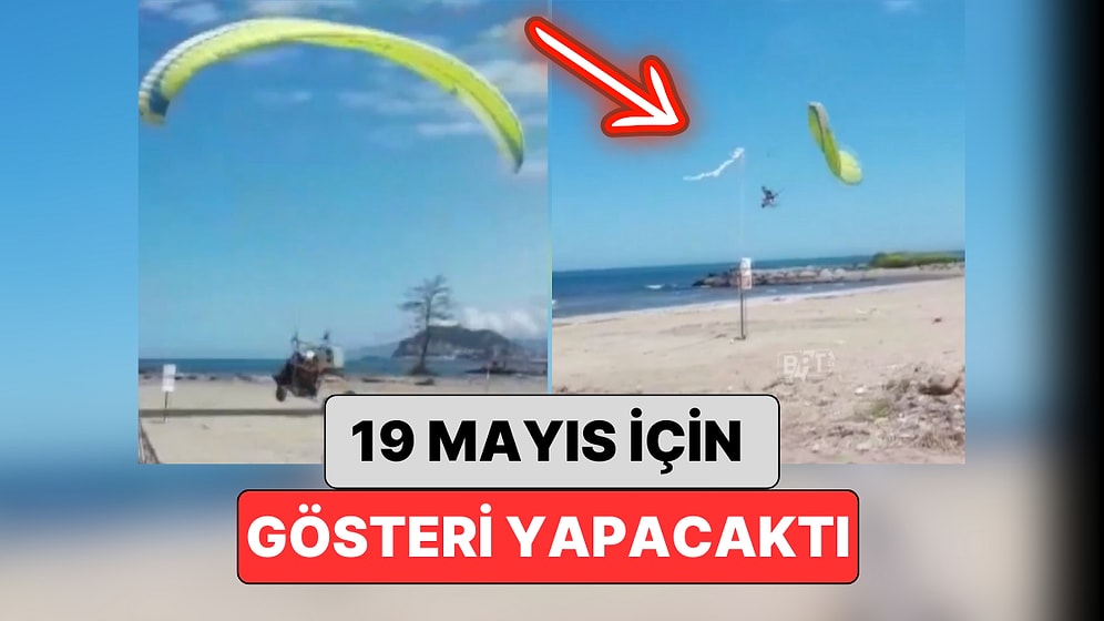 Giresun'da 19 Mayıs İçin Gösteri Yapmak Üzere Havalanan Paramotor Suya Düştü