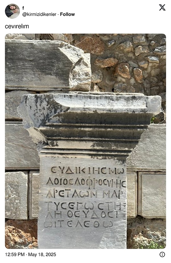 Bir X kullanıcısı, görmüş olduğunuz yazının çevrilmesini istedi. Görseli