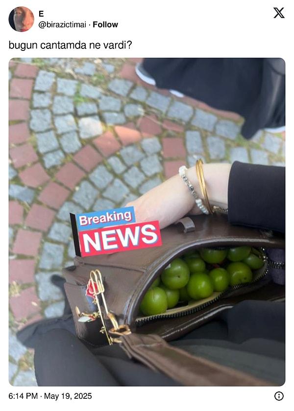 Sadece gerekli şeyleri aldığım çantam.