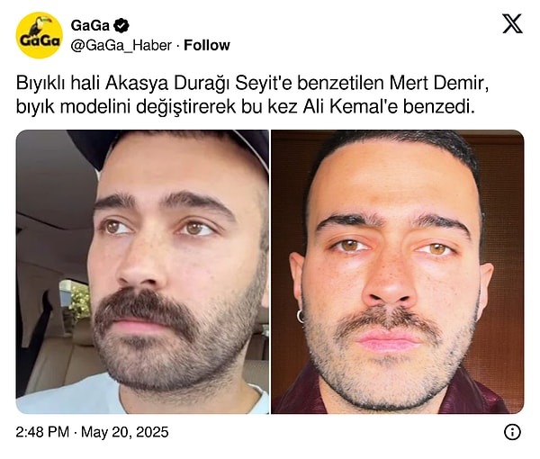 Pala Remzi, Fatih Kısaparmak gibi benzetmeler sosyal medyada dönmeye devam ederken Mert Demir bıyıklarını kesme kararı almıştı.