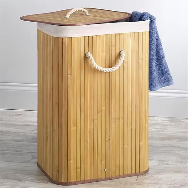 Orret Home Doğal Bambu Katlanabilir Kirli Çamaşır Sepeti – Dikdörtgen