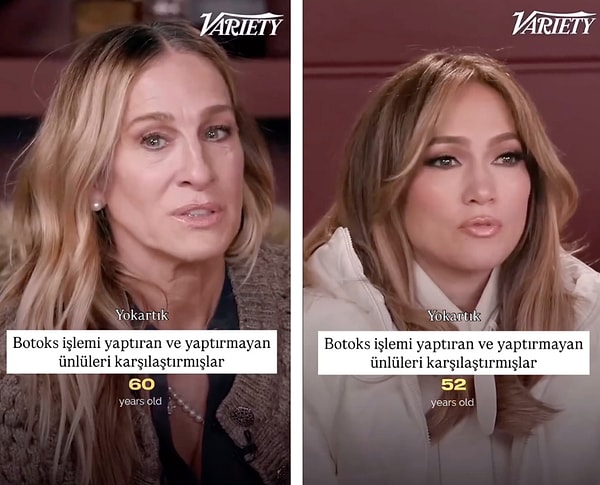 Bir yanda “Sex and the City”nin zamansız yıldızı Sarah Jessica Parker, diğer yanda yıllara meydan okuyan güzelliğiyle Jennifer Lopez.