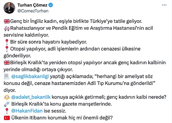 İYİ Parti milletvekili Turhan Çömez de konuyu Meclis gündemine taşıyarak şu açıklamayı yaptı 👇