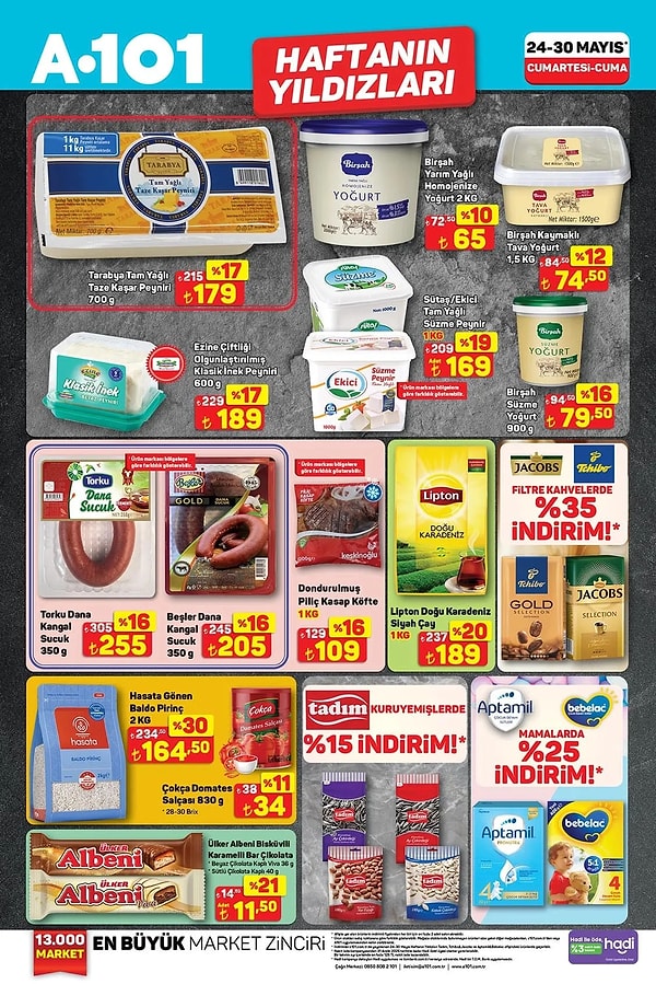 Tarabya Tam Yağlı Taze Kaşar Peyniri 700 gr 179 TL Görseli
