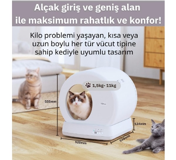Ucat C10 Pro+ Kameralı Akıllı Otomatik Kedi Tuvaleti