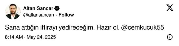 Cem Küçük hedef aldı, Altan Sancar'dan zehir zemberek yanıt geldi: "Alışmışsın parasını almadığın kelamı edememeye..."