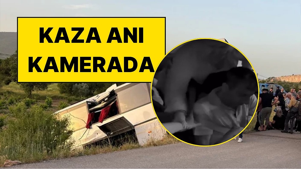 Şarampole Devrilmişti: İki Otobüsün Çarpıştığı Kazada Şoförün Bilincinin Kapalı Olduğu Görüntüler Ortaya Çıktı