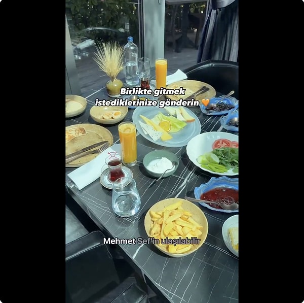 Instagram'da Gezi Mekan Rehberi adlı sayfa, Mehmet Şef'in Myk Restoran adlı mekanından kahvaltı paylaşımı yaptı.