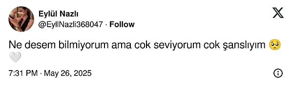 Eylül Nazlı, "Ne desem bilmiyorum ama çok seviyorum, çok şanslıyım" diyerek Demet Özdemir'e teşekkür etti.