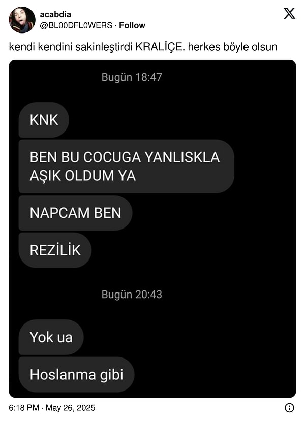 İnsan kendini tedavi etmeli...
