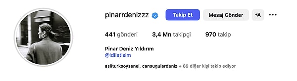 Normalde evlenen ünlülerimizin soyadını anında değiştirmesine alışığız biliyorsunuz. Pınar Deniz o isimlerden değildi. Evlendikten sonra sosyal medya hesabında herhangi bir değişiklik yapmayanlardan olmuştu.