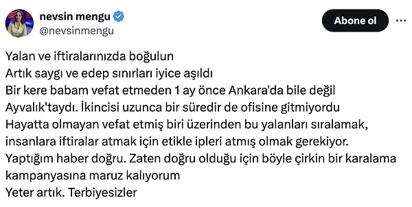 Nevşin Mengü ise o paylaşıma isyan etti.